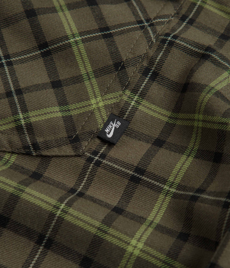 Nike SB Flannel Shirt in Medium Olive and Cargo Khaki