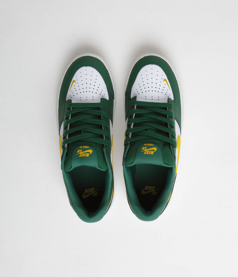 Nike SB Force 58 Premium Shoes in Gorge Green and Tour Yellow and White