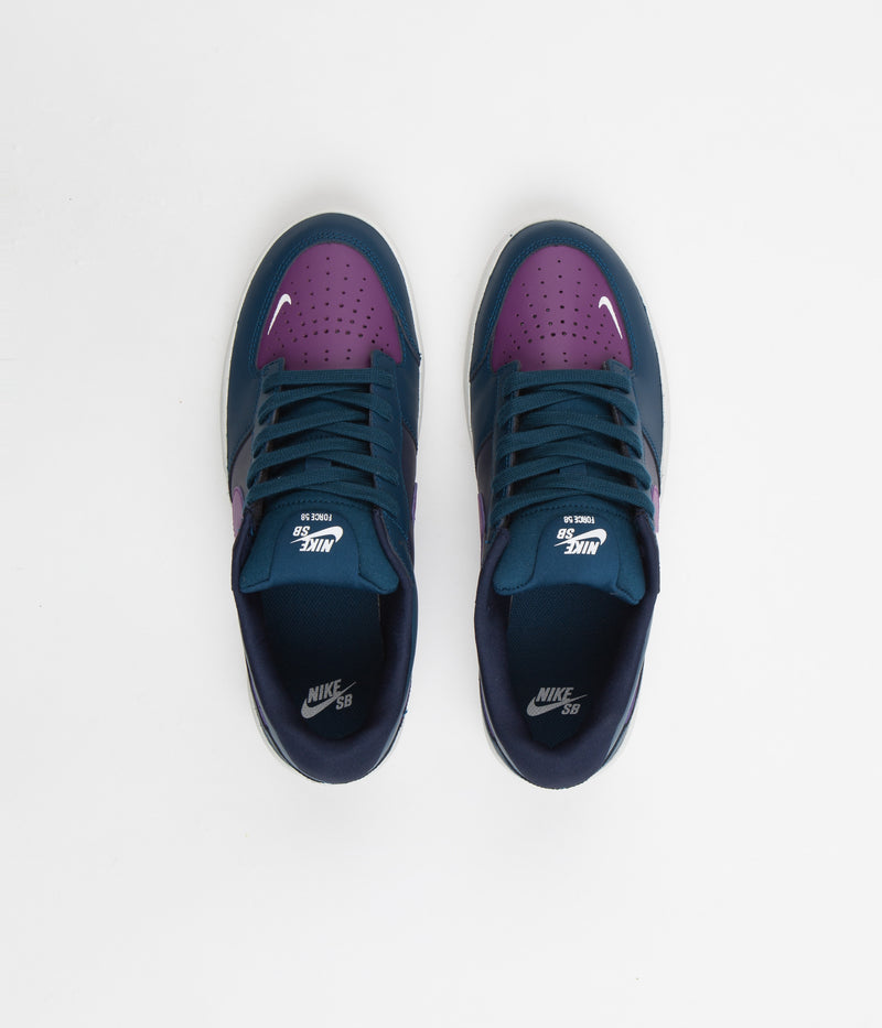 Nike SB Force 58 Premium Shoes in Obsidian and Viotech and Midnight Turquoise - Phantom