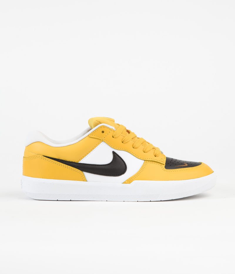 Nike SB Force 58 Premium Shoes in University Gold and Black and White - Pecan