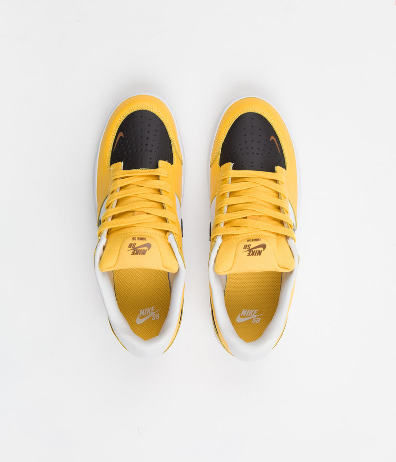 Nike SB Force 58 Premium Shoes in University Gold and Black and White - Pecan
