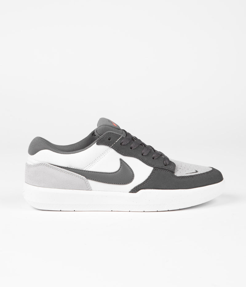 Nike SB Force 58 Shoes in Dark Grey and Dark Grey and White - Wolf Grey
