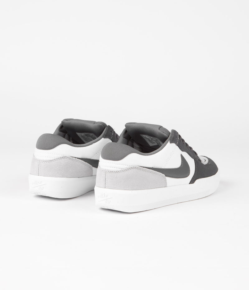 Nike SB Force 58 Shoes in Dark Grey and Dark Grey and White - Wolf Grey