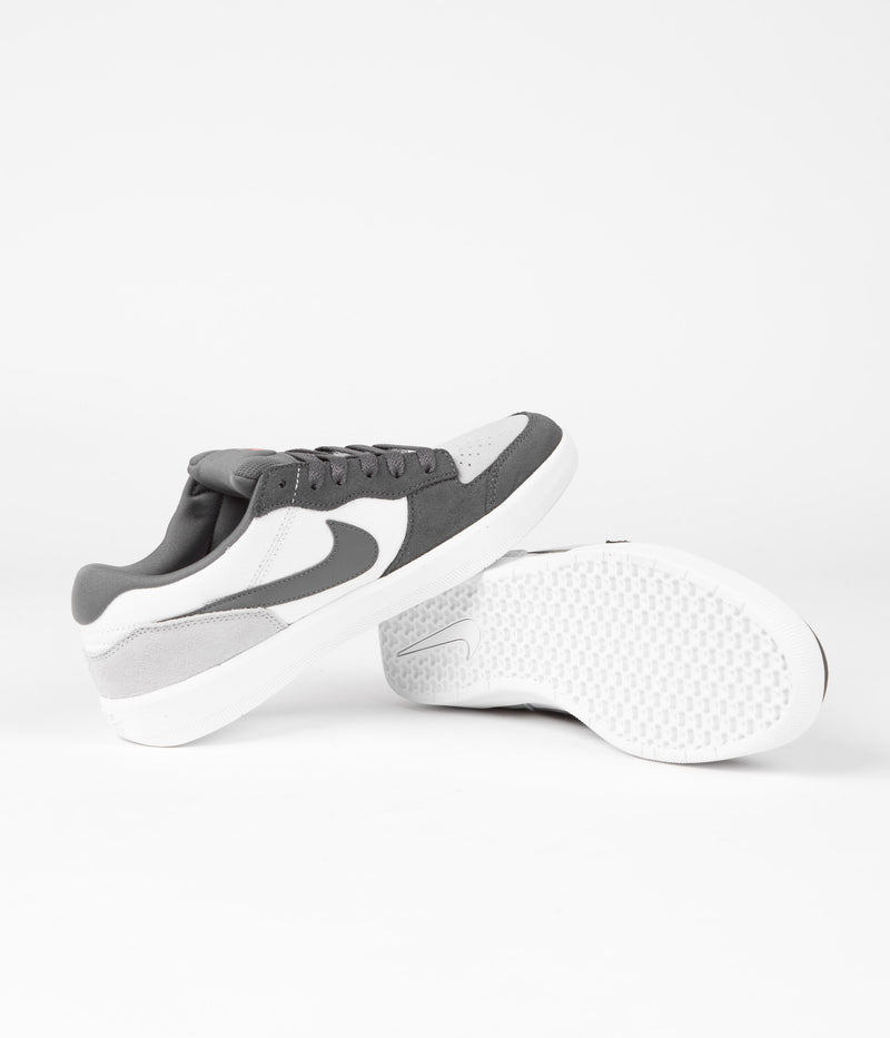 Nike SB Force 58 Shoes in Dark Grey and Dark Grey and White - Wolf Grey