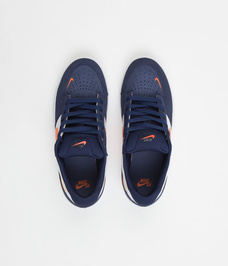 Nike SB Force 58 Shoes in Midnight Navy and Safety Orange and White