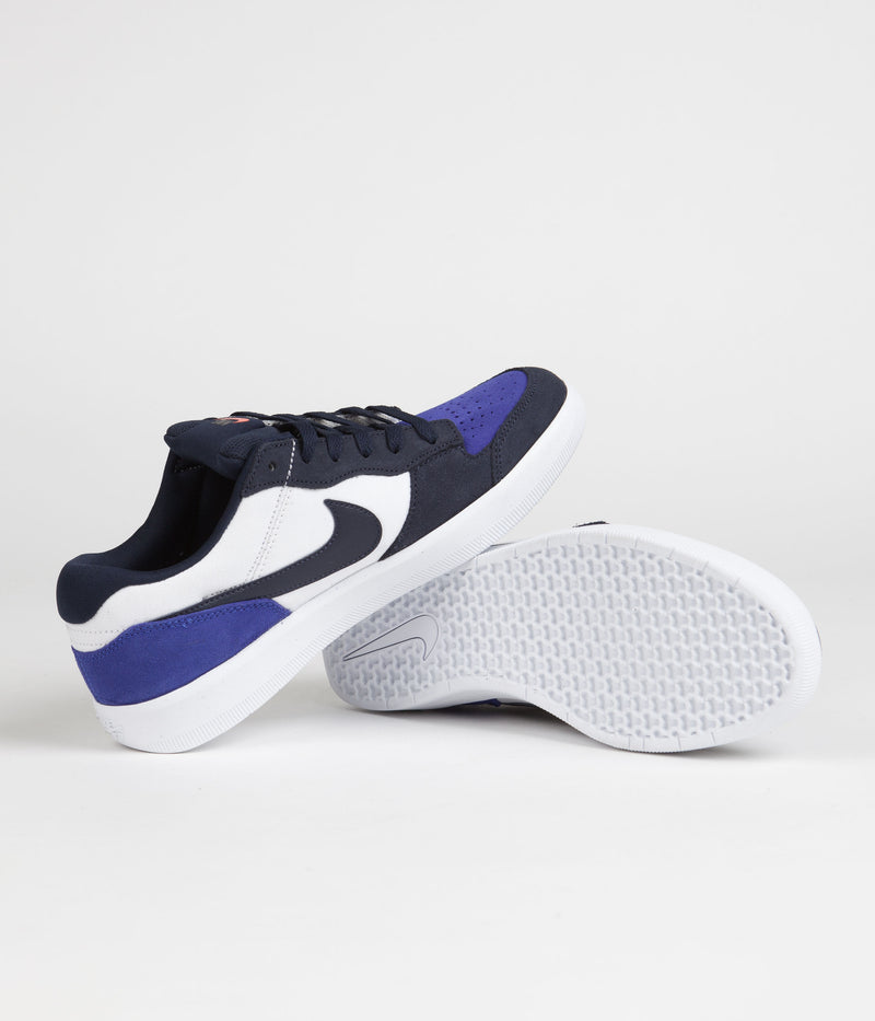 Nike SB Force 58 Shoes in Obsidian and Obsidian and White - Hyper Royal