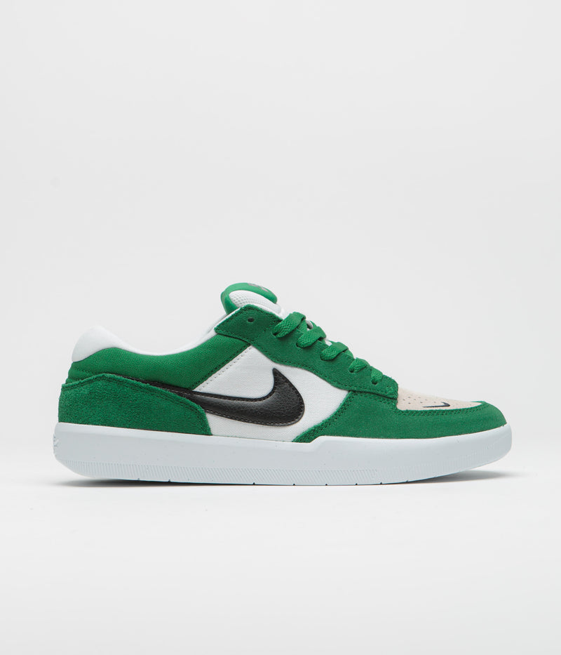 Nike SB Force 58 Shoes in Pine Green and Black and White - White