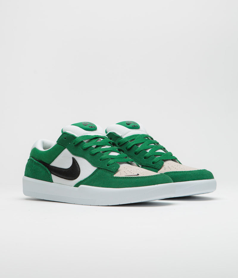 Nike SB Force 58 Shoes in Pine Green and Black and White - White