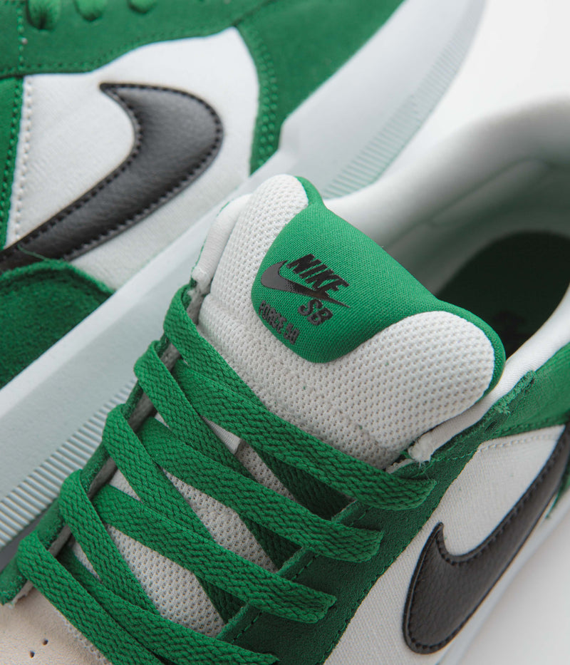 Nike SB Force 58 Shoes in Pine Green and Black and White - White