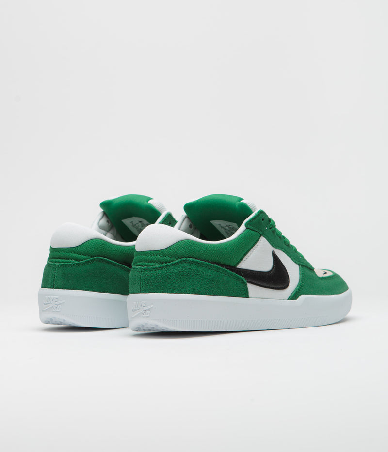 Nike SB Force 58 Shoes in Pine Green and Black and White - White