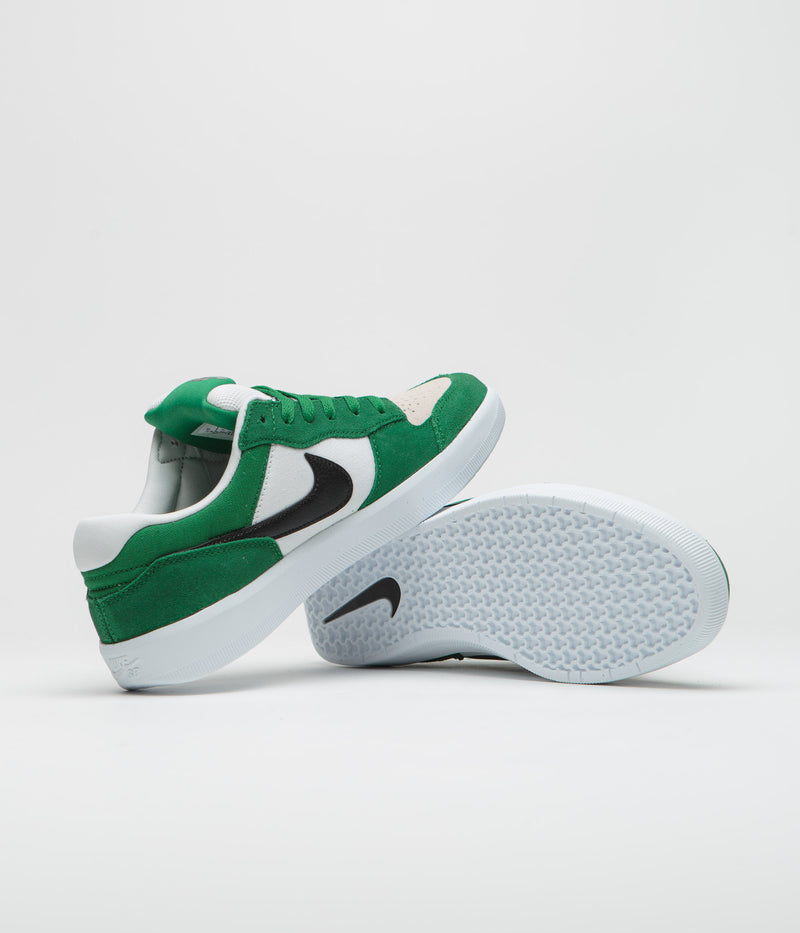 Nike SB Force 58 Shoes in Pine Green and Black and White - White