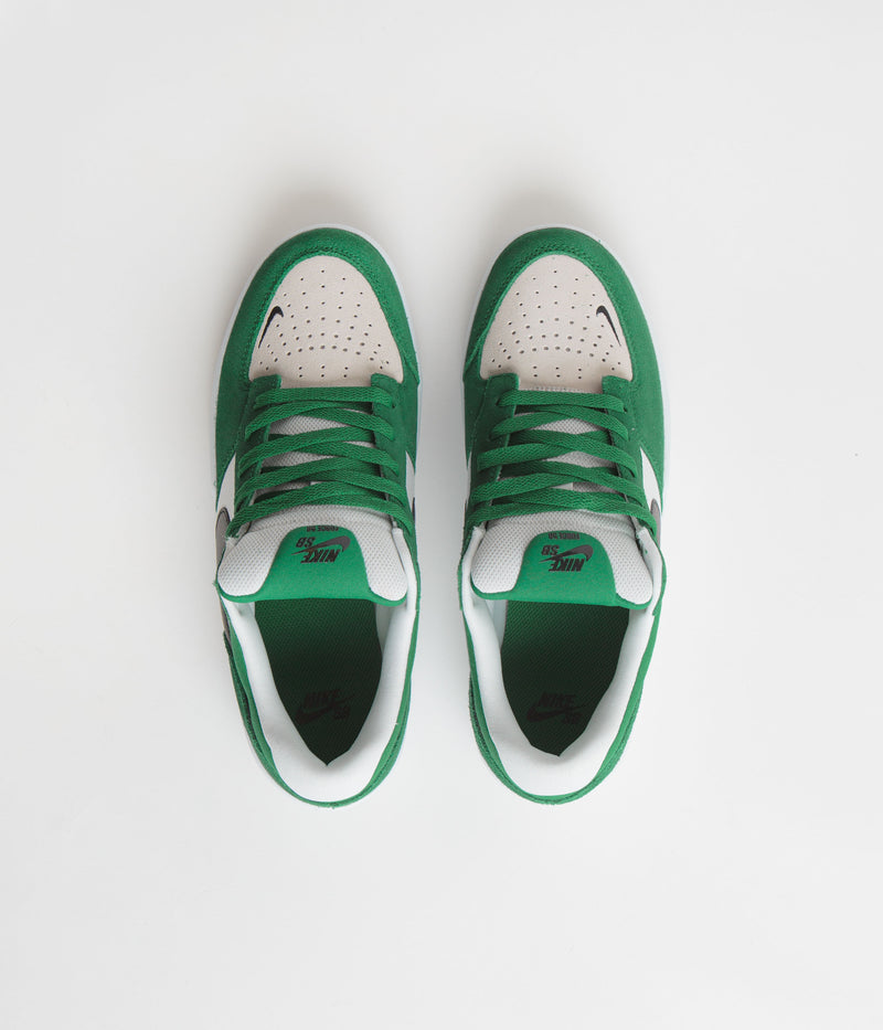 Nike SB Force 58 Shoes in Pine Green and Black and White - White