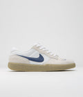 Nike SB Force 58 Shoes in White and Navy and White - Gum Light Brown