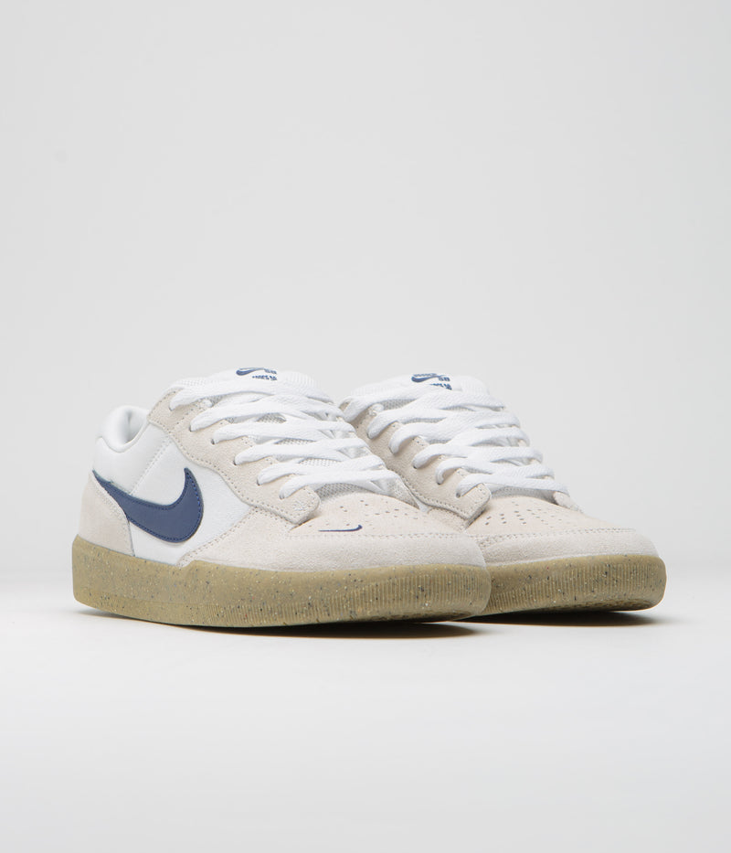 Nike SB Force 58 Shoes in White and Navy and White - Gum Light Brown