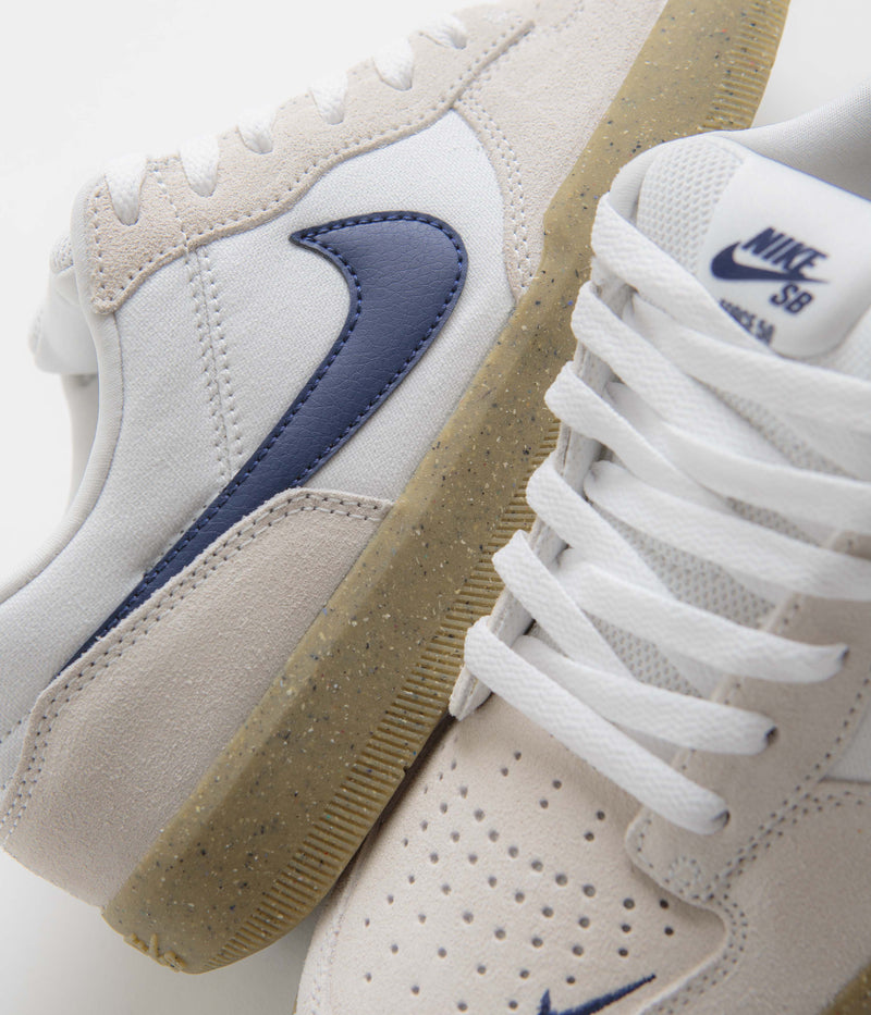 Nike SB Force 58 Shoes in White and Navy and White - Gum Light Brown