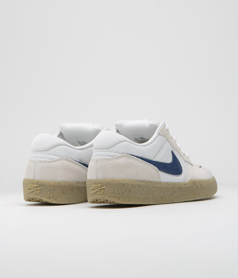 Nike SB Force 58 Shoes in White and Navy and White - Gum Light Brown