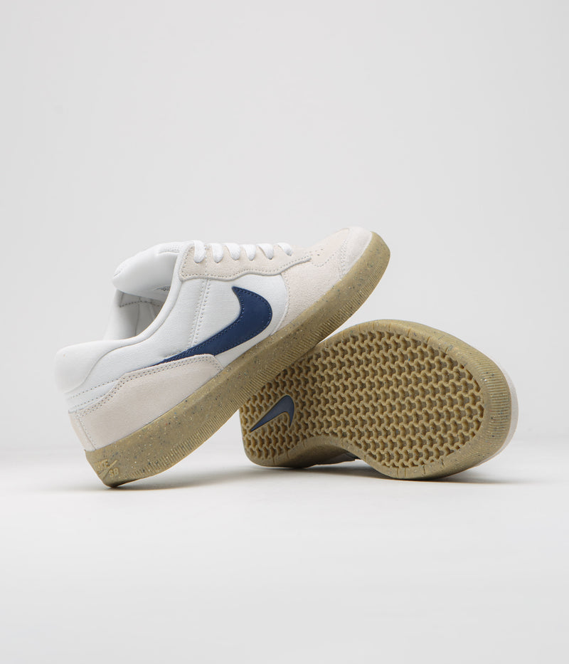 Nike SB Force 58 Shoes in White and Navy and White - Gum Light Brown