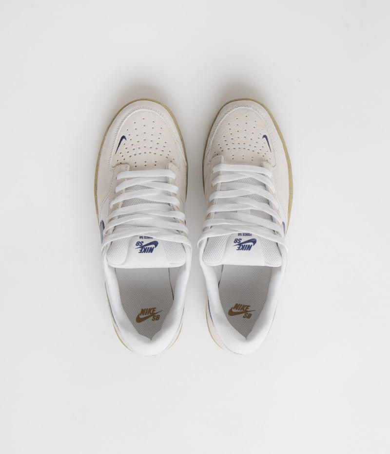 Nike SB Force 58 Shoes in White and Navy and White - Gum Light Brown
