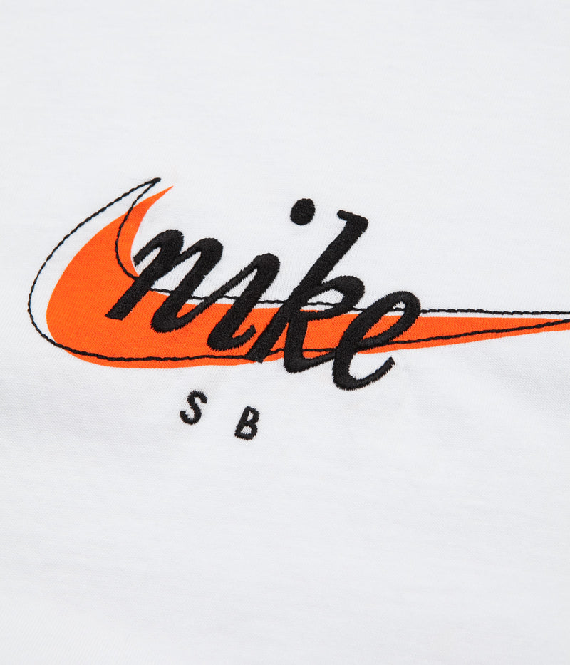 Nike SB Futura T-Shirt in White and Safety Orange