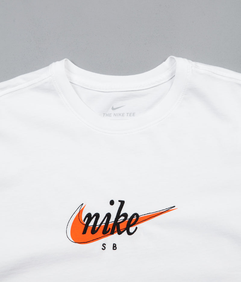 Nike SB Futura T-Shirt in White and Safety Orange