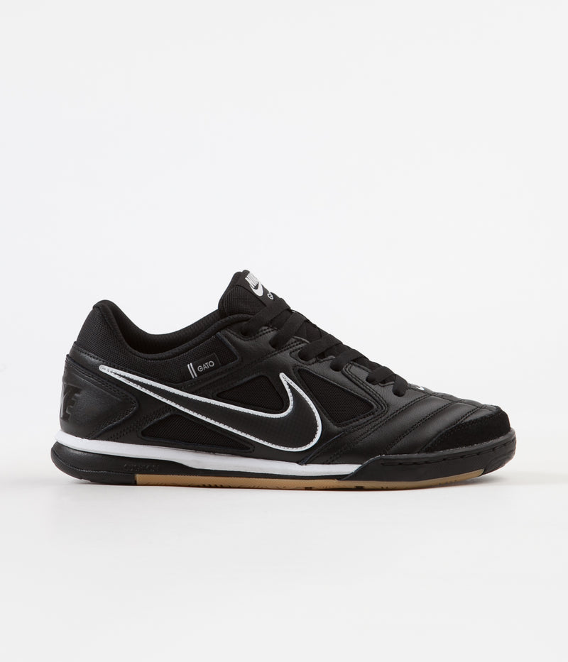 Nike SB Gato Shoes in Black and Black and White - Gum Light Brown