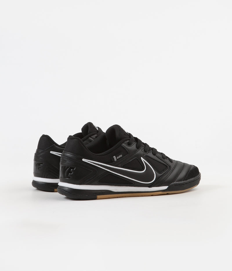Nike SB Gato Shoes in Black and Black and White - Gum Light Brown