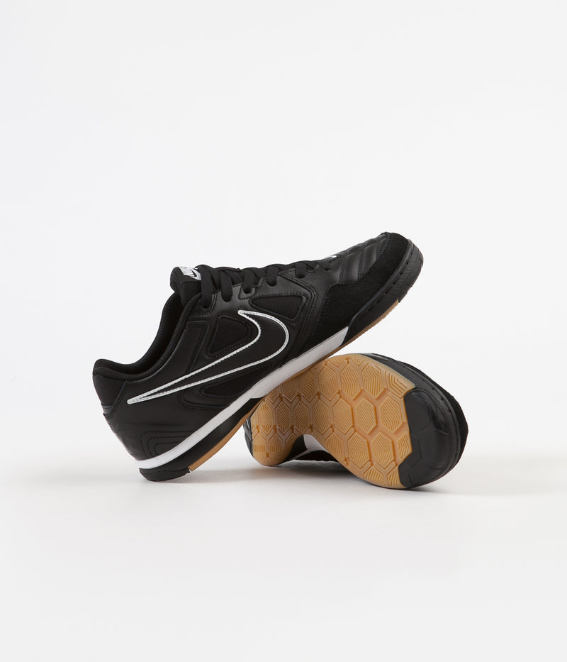 Nike SB Gato Shoes in Black and Black and White - Gum Light Brown