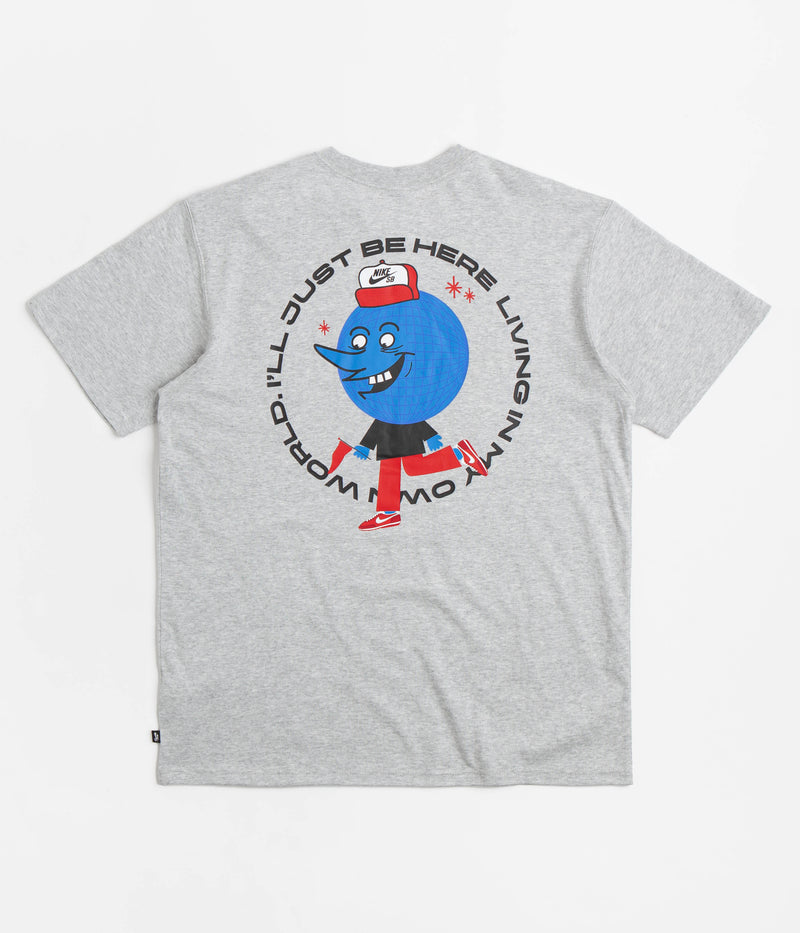 Nike SB Globe Guy T-Shirt in Grey Heather