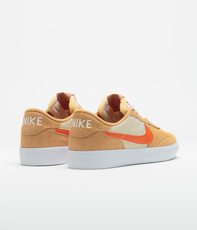 Nike SB Heritage Vulc Shoes in Flax and College Orange and Oatmeal - White