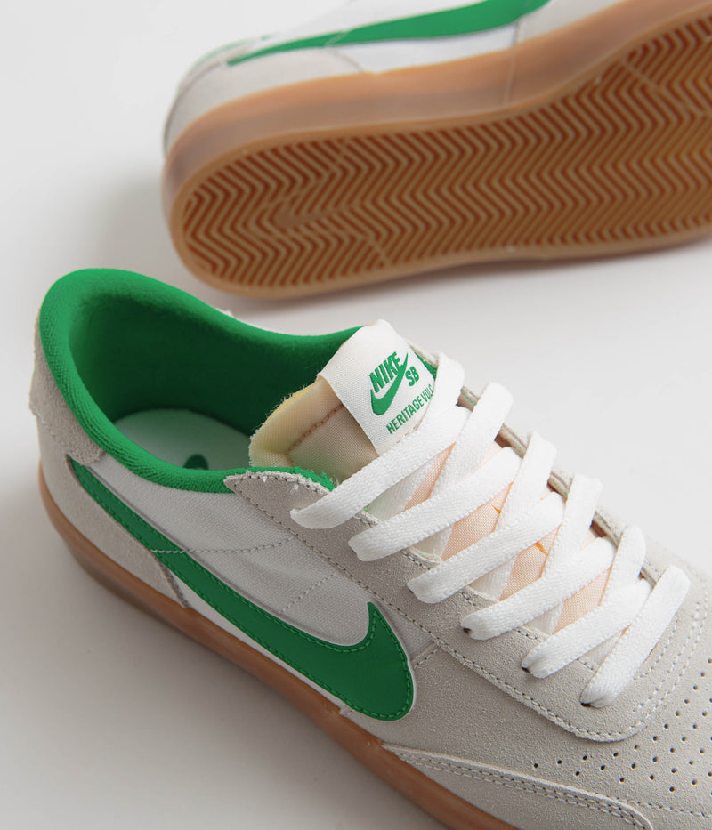 Nike SB Heritage Vulc Shoes in Summit White and Lucky Green and White