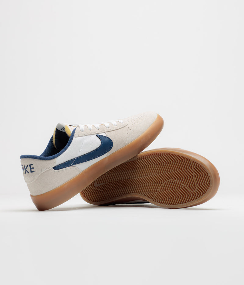 Nike SB Heritage Vulc Shoes in Summit White and Navy and White - Gum Light Brown