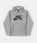 Nike SB Icon Hoodie in Dark Grey Heather and Black