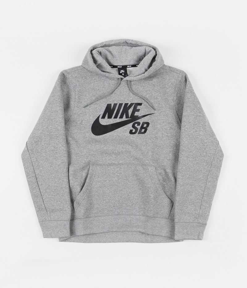 Nike SB Icon Hoodie in Dark Grey Heather and Black
