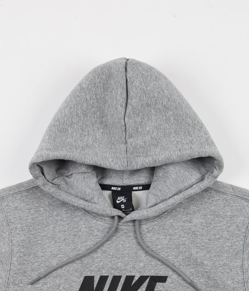 Nike SB Icon Hoodie in Dark Grey Heather and Black