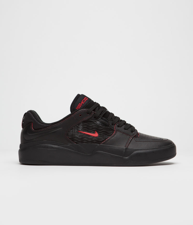 Nike SB Ishod Premium Shoes in Black and University Red and Black - Black