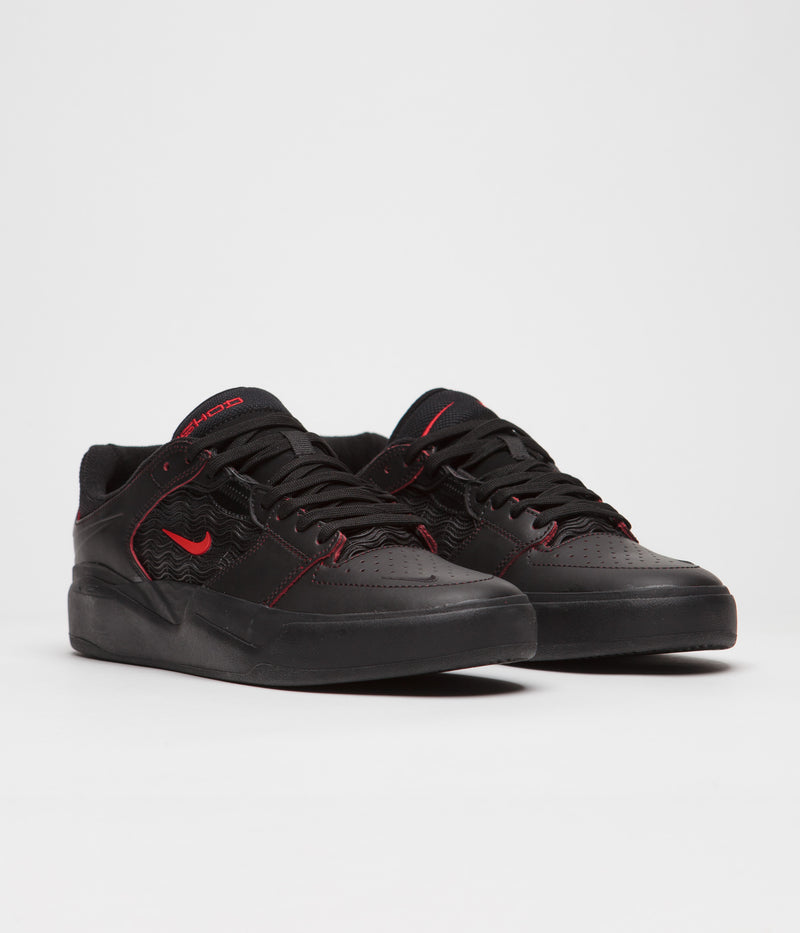 Nike SB Ishod Premium Shoes in Black and University Red and Black - Black