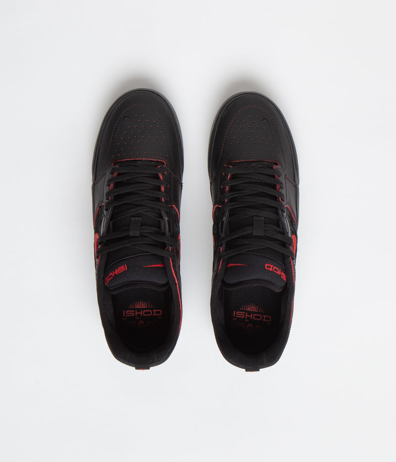 Nike SB Ishod Premium Shoes in Black and University Red and Black - Black
