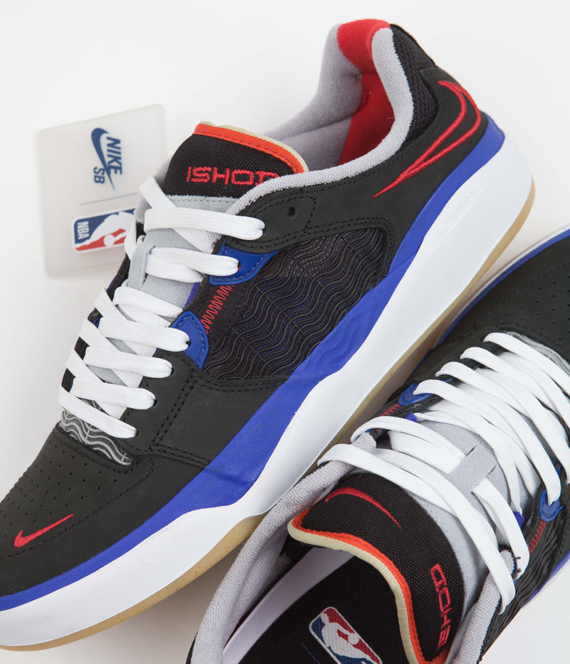 Nike SB Ishod Premium Shoes in Black and University Red and Hyper Royal