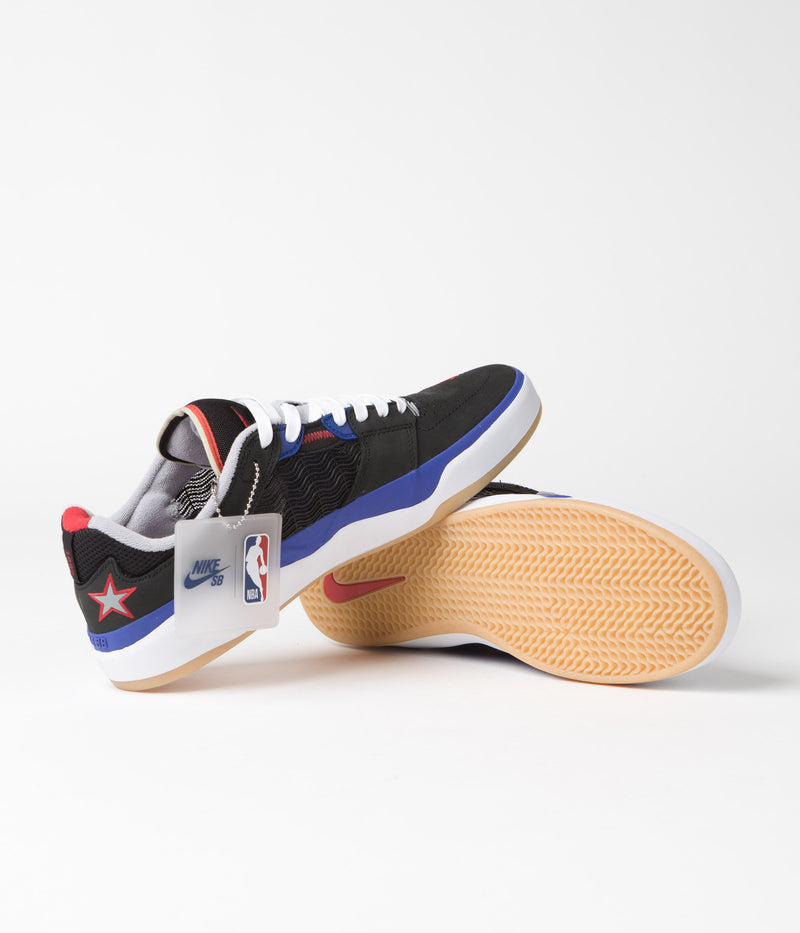Nike SB Ishod Premium Shoes in Black and University Red and Hyper Royal