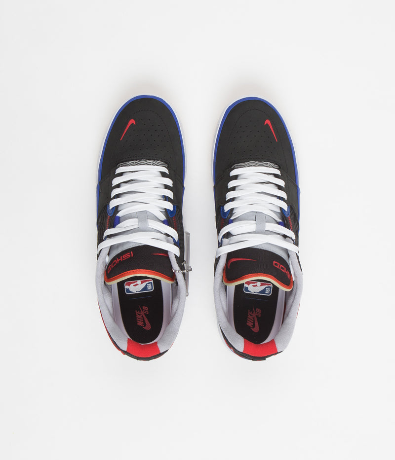 Nike SB Ishod Premium Shoes in Black and University Red and Hyper Royal