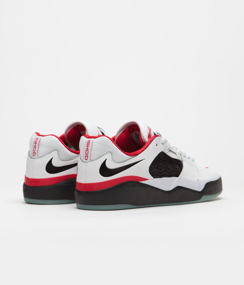 Nike SB Ishod Premium Shoes in White and Black and University Red - Black