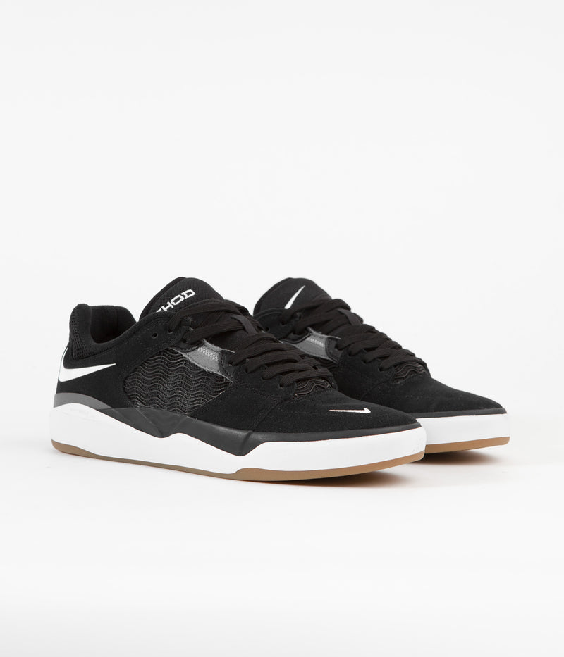 Nike SB Ishod Shoes in Black and White and Dark Grey - Black