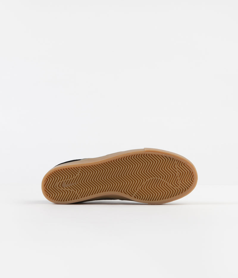 Nike SB Janoski Slip On Remastered Shoes in Black and White and Black - Gum Light Brown