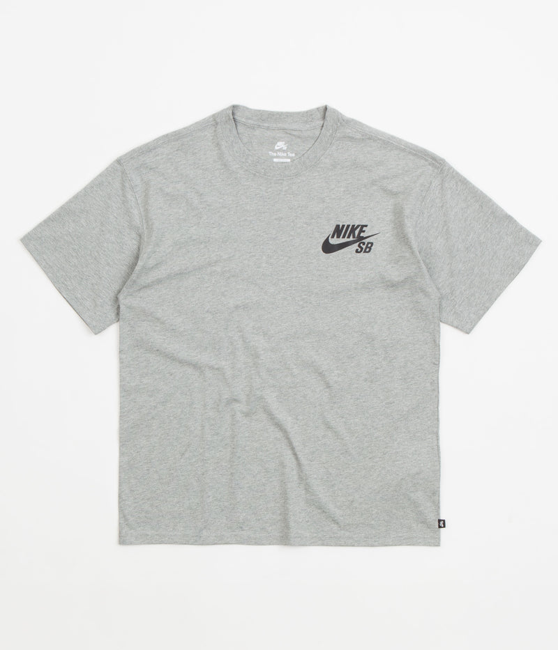 Nike SB Logo T-Shirt in Dark Grey Heather and Black