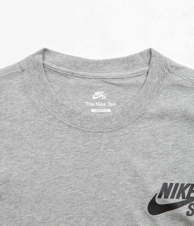 Nike SB Logo T-Shirt in Dark Grey Heather and Black