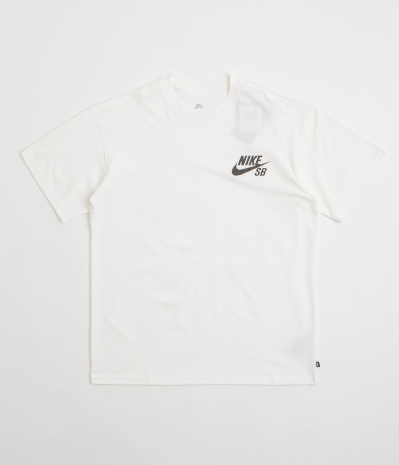 Nike SB Logo T-Shirt in White and Black / Black