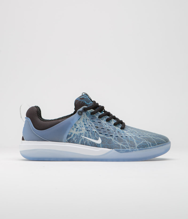 Nike SB Nyjah 3 Premium Shoes in Black and White and Deep Royal - White