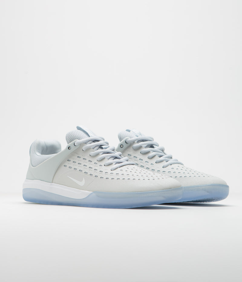 Nike SB Nyjah 3 Shoes in Pure Platinum and White and Pure Platinum - Volt