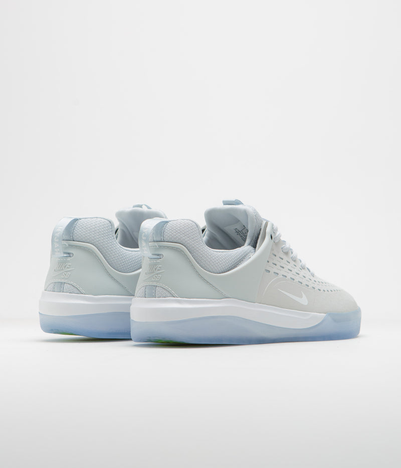 Nike SB Nyjah 3 Shoes in Pure Platinum and White and Pure Platinum - Volt