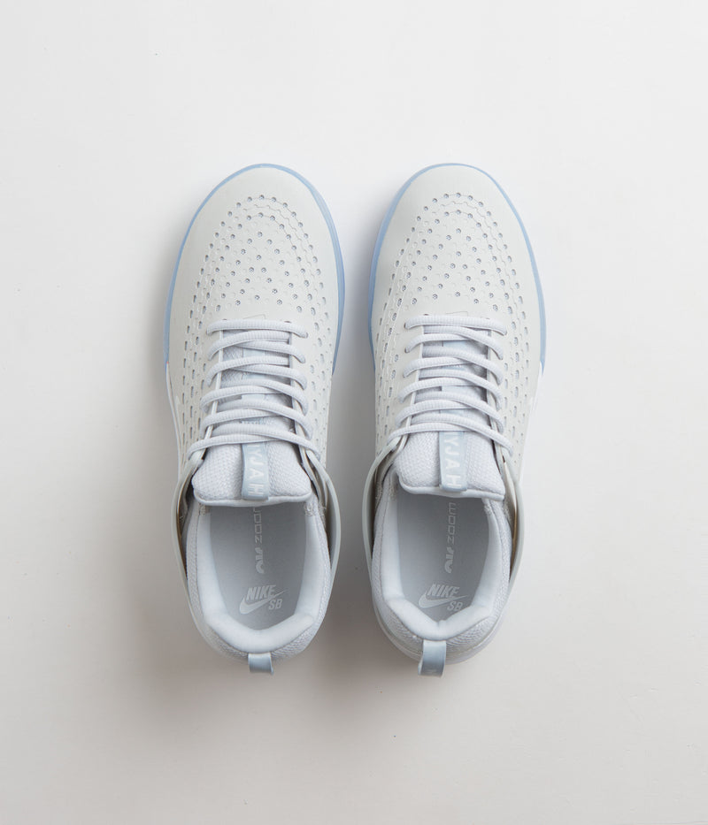 Nike SB Nyjah 3 Shoes in Pure Platinum and White and Pure Platinum - Volt